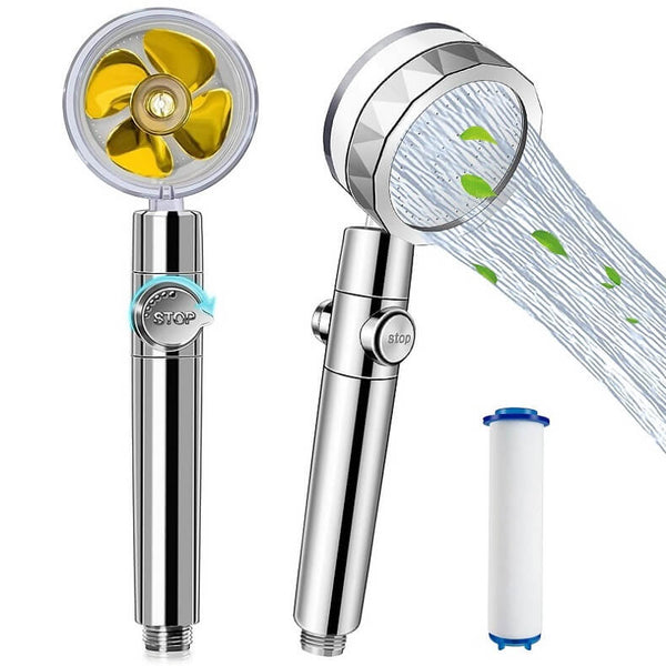 High Pressure Hand Held Turbo Shower Head – Filtered And Water Saving