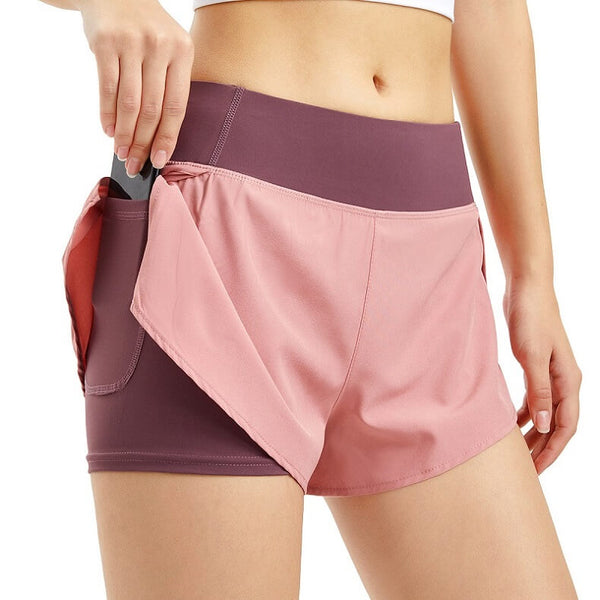 Women’s 2-In-1 Running Shorts – Athletic Gym Workout Sports Shorts